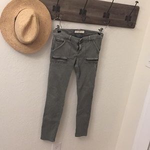 Abercrombie green utility skinnies